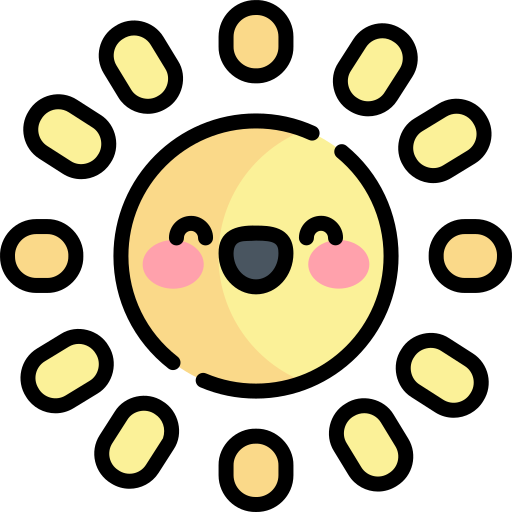 Солнце Kawaii Lineal color иконка