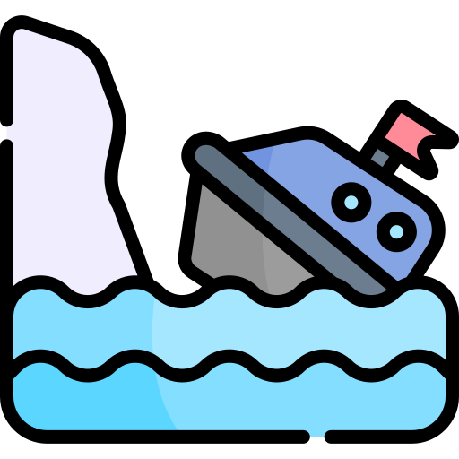 barco Kawaii Lineal color icono