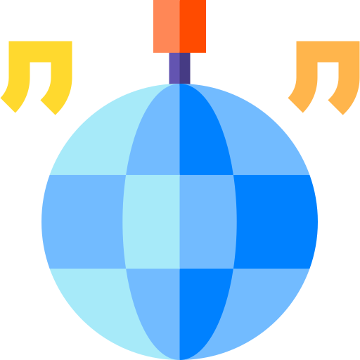 bola de disco Basic Straight Flat icono