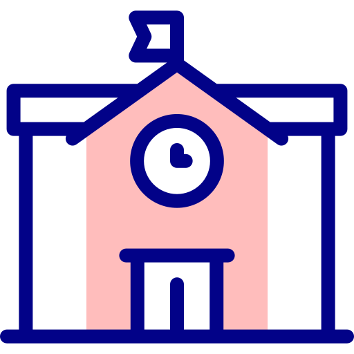 학교 Detailed Mixed Lineal color icon