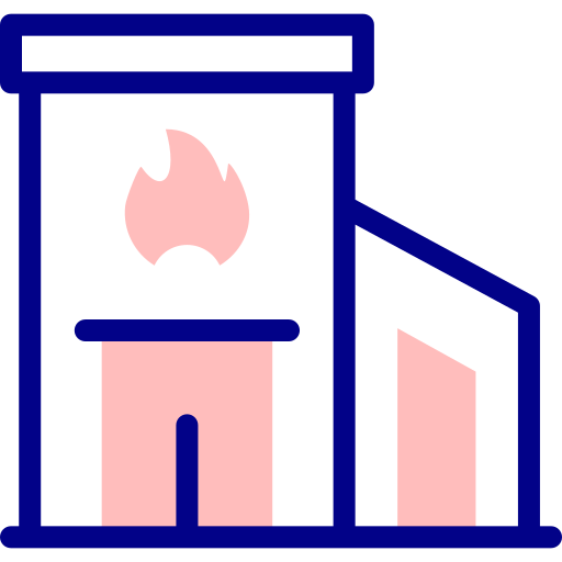 Пожарная станция Detailed Mixed Lineal color иконка