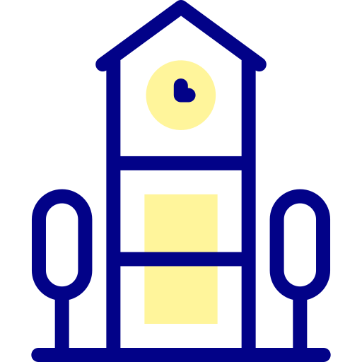 toren klok Detailed Mixed Lineal color icoon