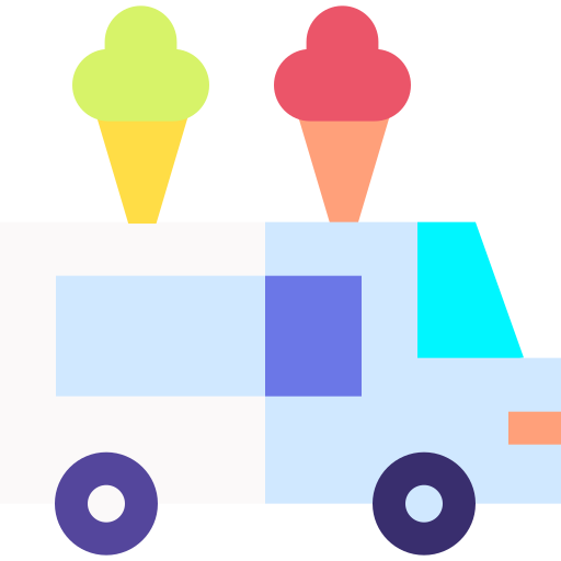 Ice cream truck Basic Straight Flat icon