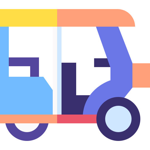 tuktuk Basic Straight Flat icoon