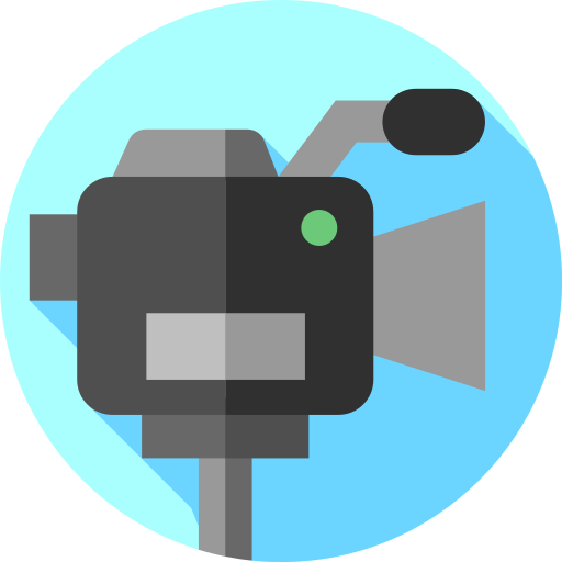 camara de video Flat Circular Flat icono