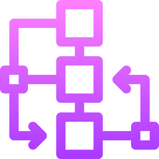 diagrama de flujo Basic Gradient Lineal color icono