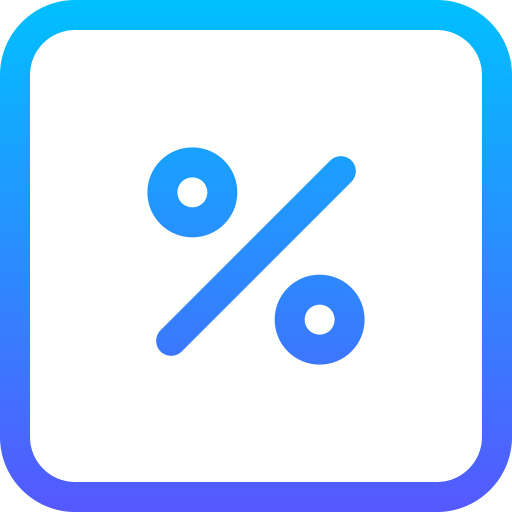 Percentage Basic Gradient Lineal color icon