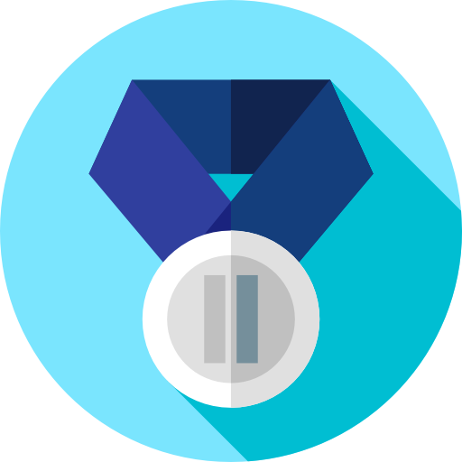 srebrny medal Flat Circular Flat ikona