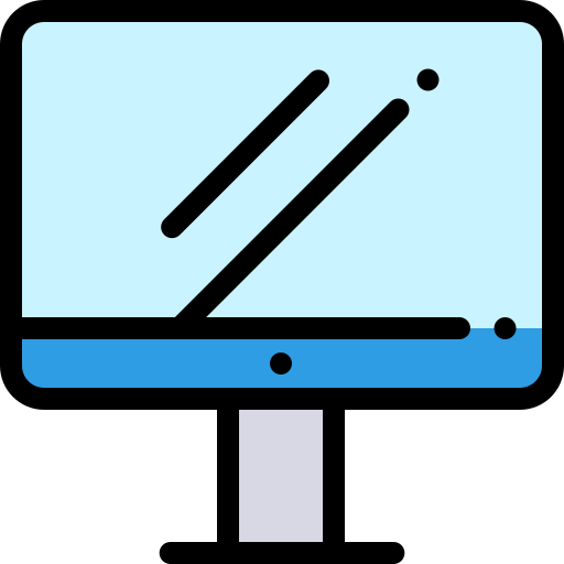 monitor Detailed Rounded Lineal color icono