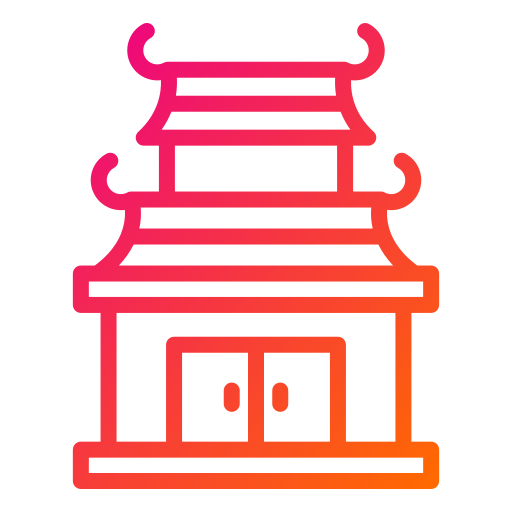 Chinese temple Generic Gradient icon