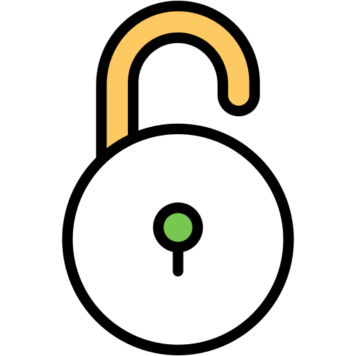 Open lock Generic Outline Color icon
