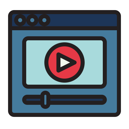 Online video Generic Outline Color icon