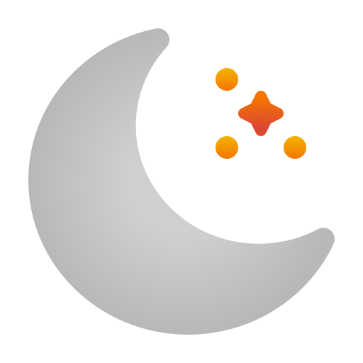 Moon and stars Generic Flat Gradient icon