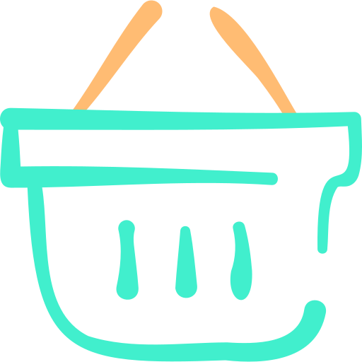 koszyk na zakupy Basic Hand Drawn Color ikona