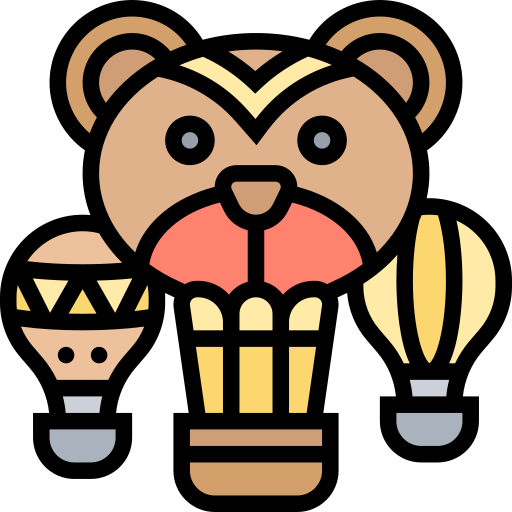 Hot air balloon Meticulous Lineal Color icon