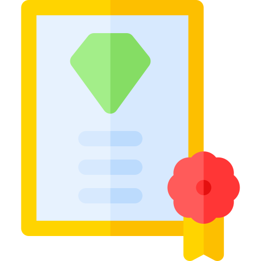 certificaat Basic Rounded Flat icoon