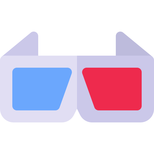 okulary 3d Basic Rounded Flat ikona