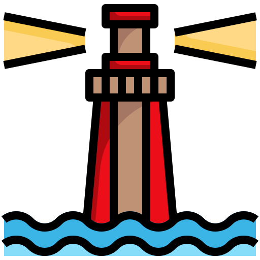 Lighthouse Generic Outline Color icon