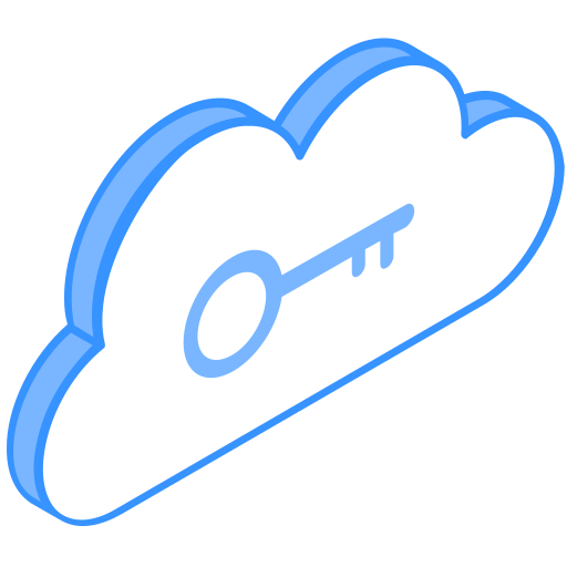 Cloud lock Generic Blue icon