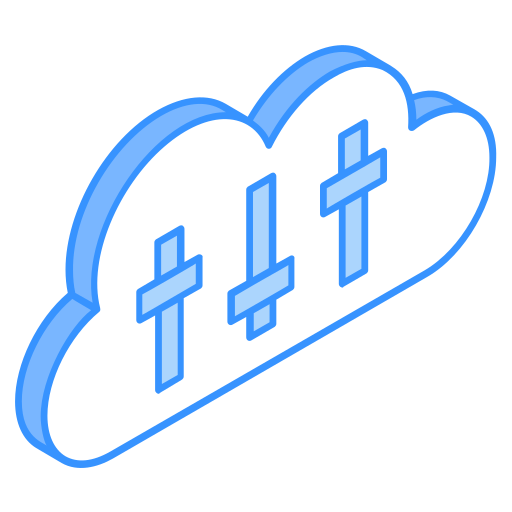 paramètres cloud Generic Blue Icône
