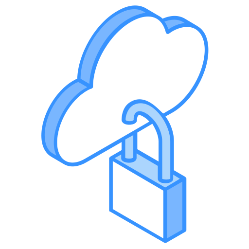 Cloud lock Generic Blue icon