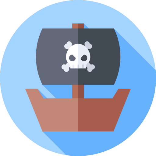 piratenschip Flat Circular Flat icoon