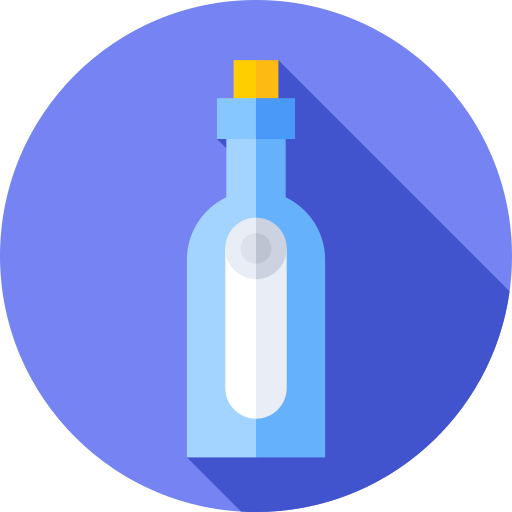 Message in a bottle Flat Circular Flat icon