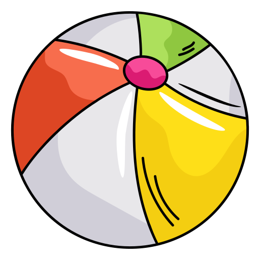 pelota de playa Generic Thin Outline Color icono