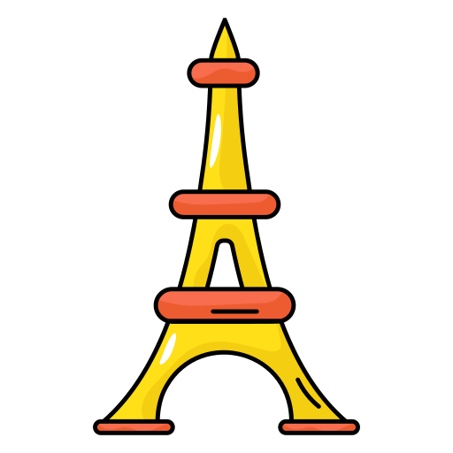 에펠탑 Generic Thin Outline Color icon