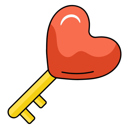 Love key Generic Thin Outline Color icon