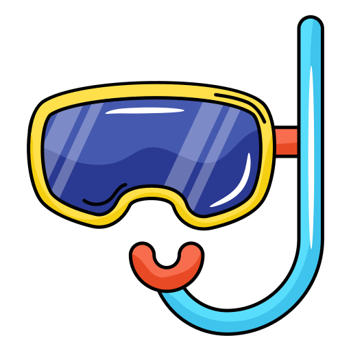 Diving mask Generic Thin Outline Color icon