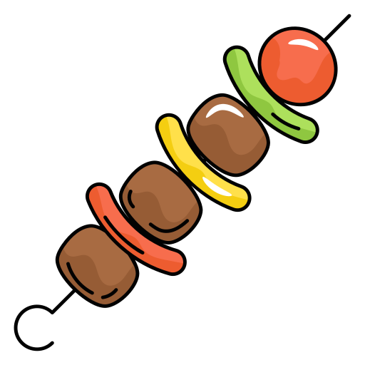 Skewer Generic Thin Outline Color icon