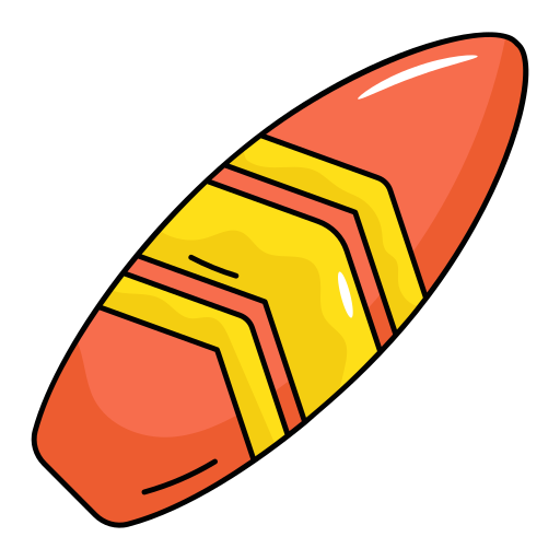 サーフボード Generic Thin Outline Color icon