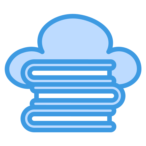 Cloud library Generic Blue icon