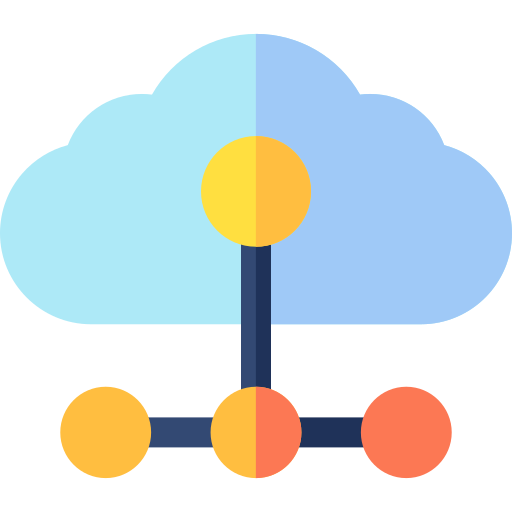 red en la nube Basic Rounded Flat icono