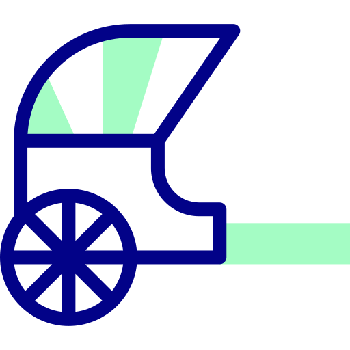 人力車 Detailed Mixed Lineal color icon