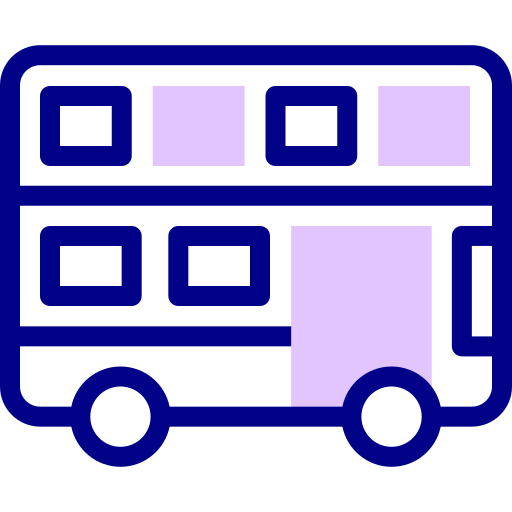 Double decker Detailed Mixed Lineal color icon
