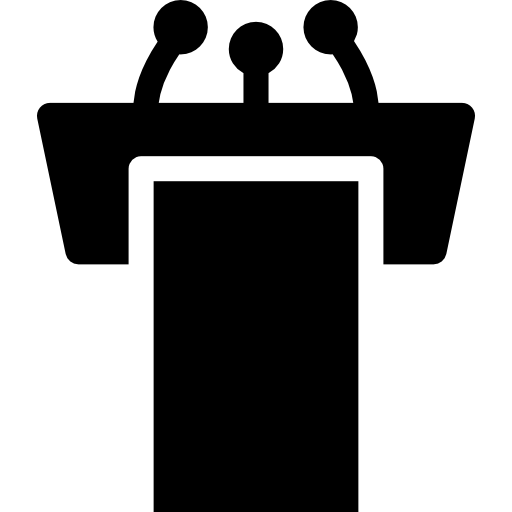 podium mit mikrofonen  icon