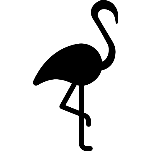 flamingo met been omhoog  icoon