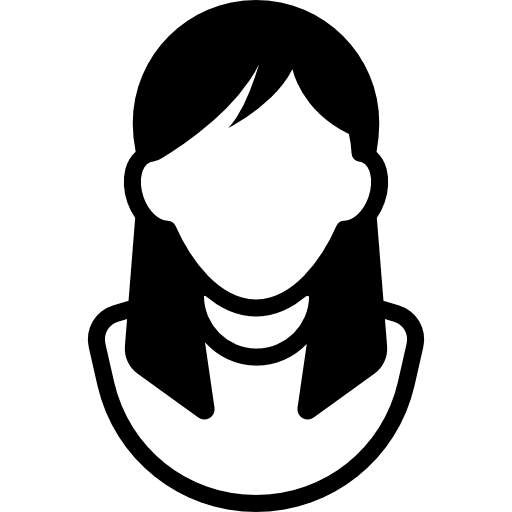 utente femminile con i capelli lunghi  icona