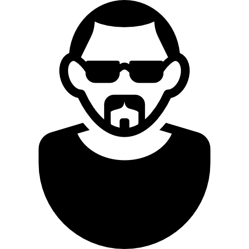usuario con gafas de sol y barba de chivo  icono