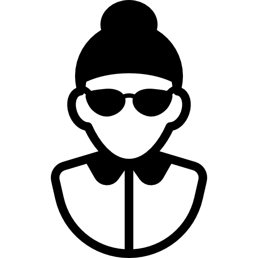 Женщина с очками и булочкой  иконка