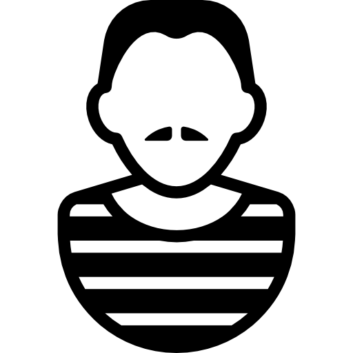 Мужчина с усами и полосатой рубашке  иконка