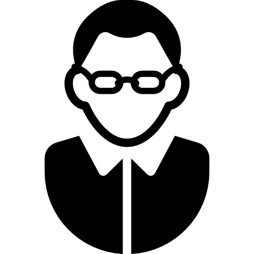 hombre con gafas y camisa  icono