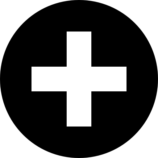 botón redondo con símbolo más  icono