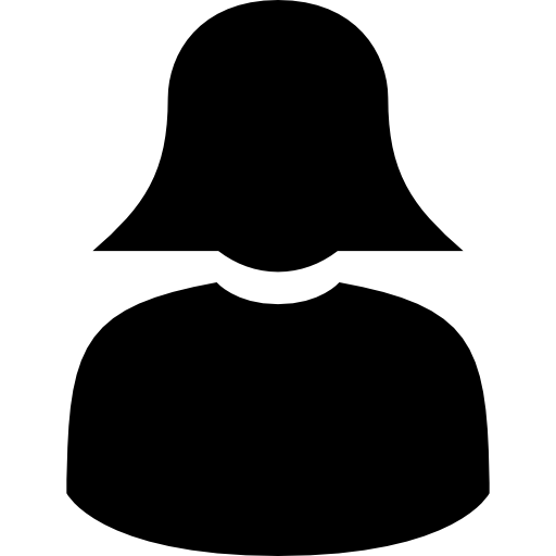 utente di sesso femminile con i capelli lunghi  icona