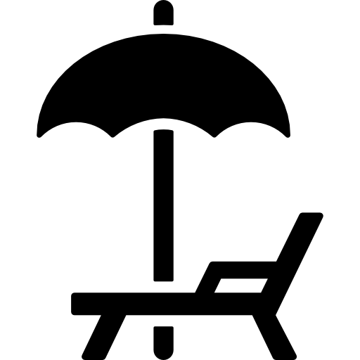 parasol plażowy i hamak  ikona
