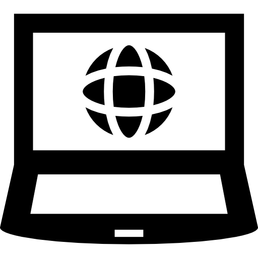 laptop com globo  Ícone