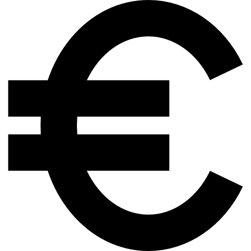 símbolo de moneda euro  icono