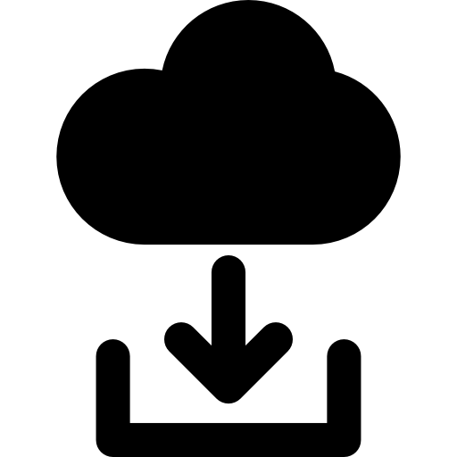 pobieranie plików ze skrzynki odbiorczej w chmurze  ikona